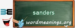 WordMeaning blackboard for sanders